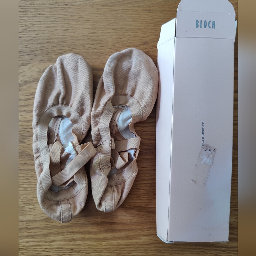 Bloch Pro Elastic Nude Canvas Ballet Slippers 5.5B